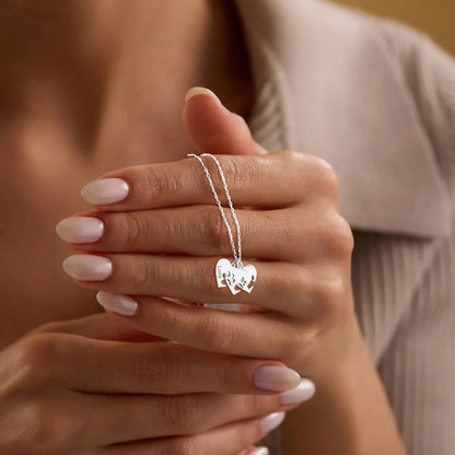 Personalizovaný náhrdelník s menom, labkou a srdcom