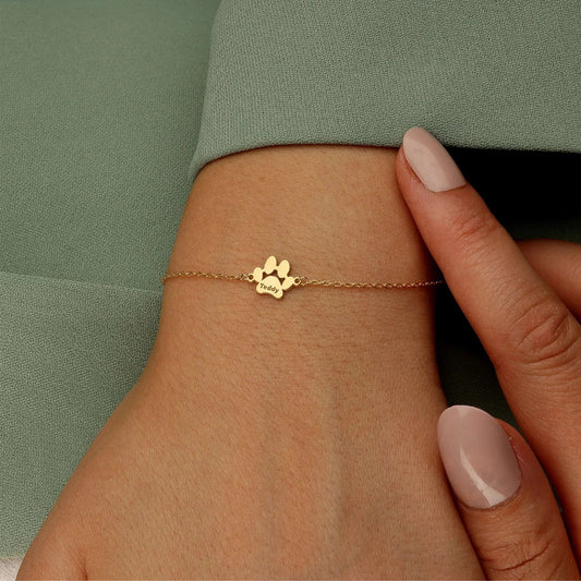 Personalizovaný náramok s menom labky