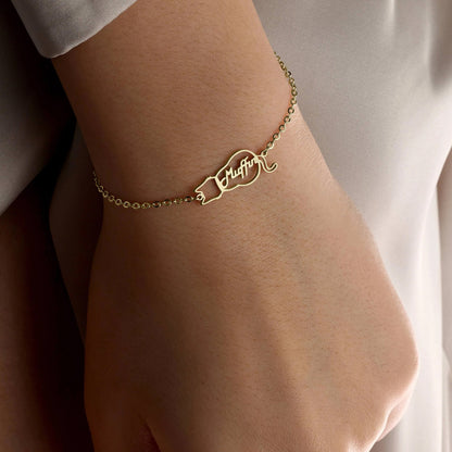 Personalizovaný náramok s menom mačky