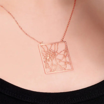 Personalizovaný náhrdelník s mapou