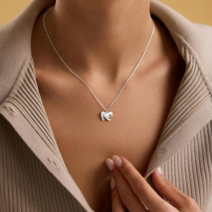 Personalizovaný náhrdelník s menom, labkou a srdcom